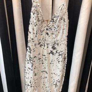 White/ silver sequin dress HMS
